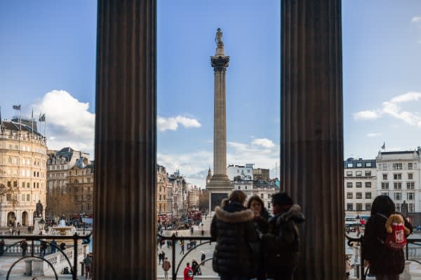 Image of City, Adult, Female, Person, Woman, Monument, Urban, Male, Man, 