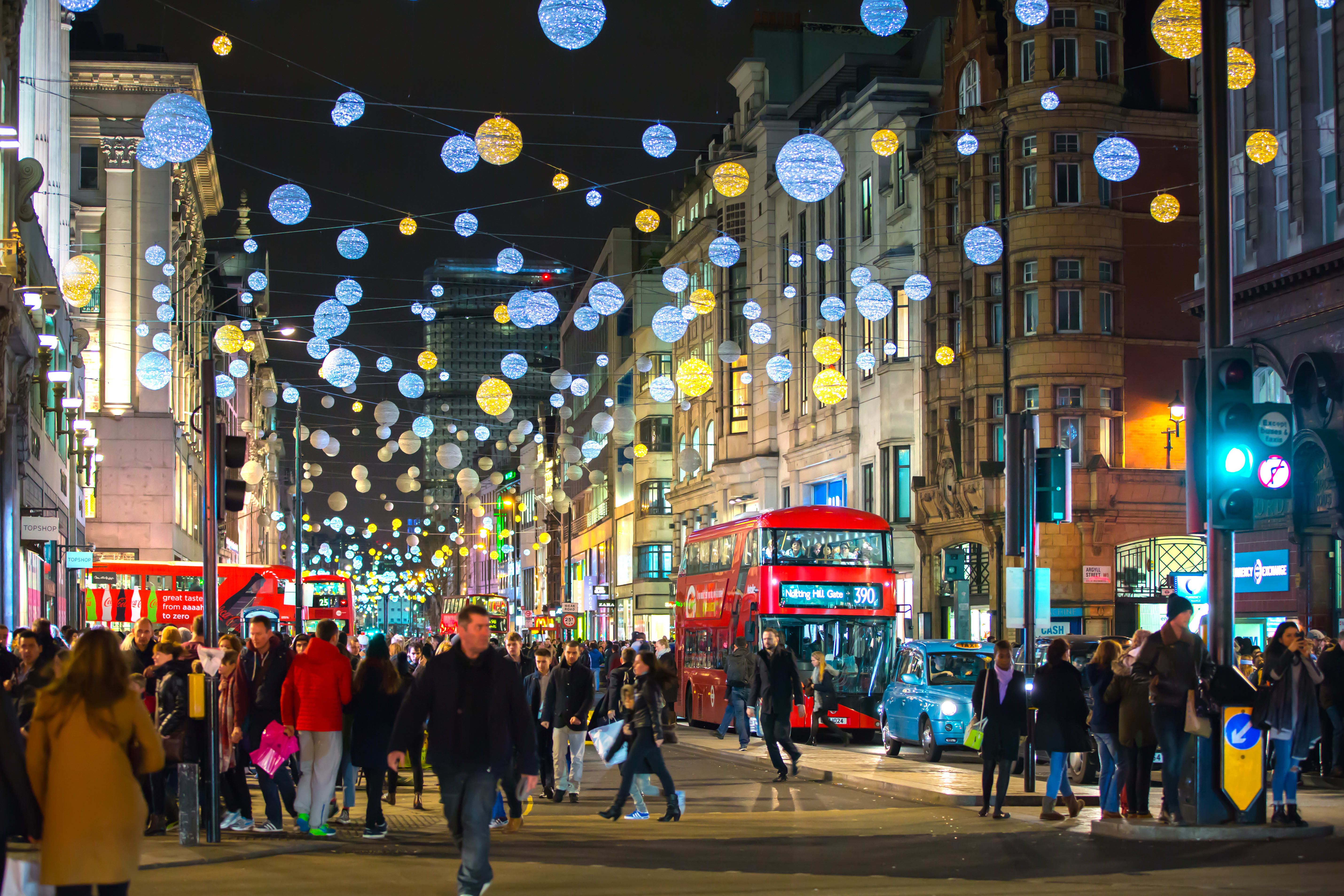 Image of Urban, People, Person, Adult, Female, Woman, Handbag, Male, Man, City, Car, Vehicle, Light, Traffic Light, Bus, 