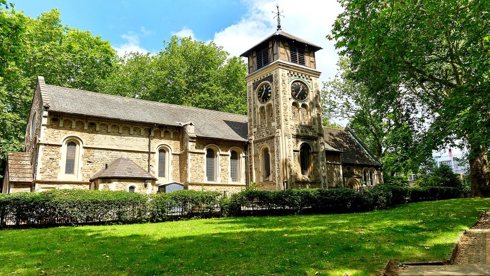 Image of Grass, Monastery, Arch, Gothic Arch, Spire, Tower, Clock Tower, Lawn, Housing, 