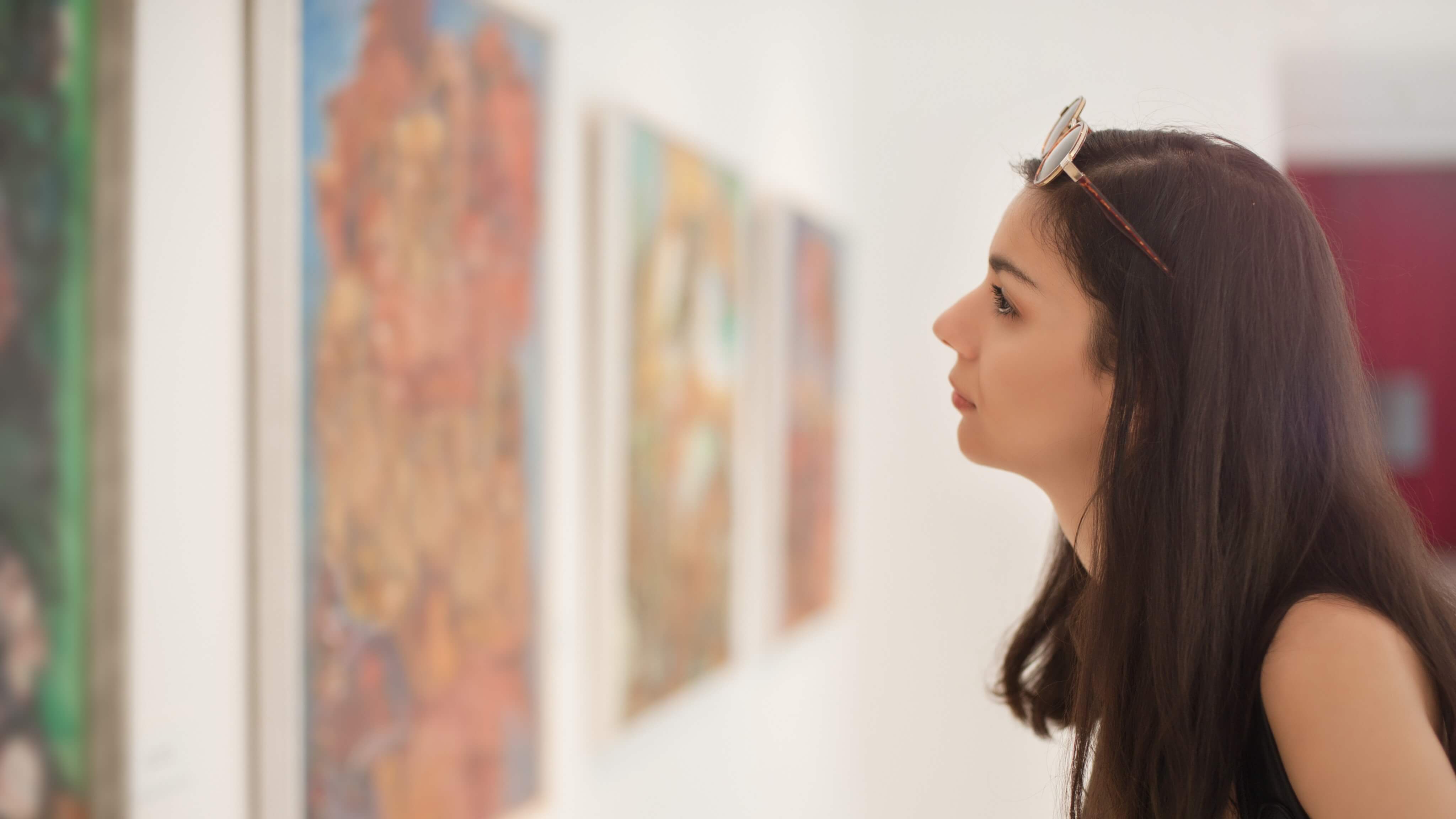 Image of Female, Girl, Person, Teen, Art, Art Gallery, Head, 