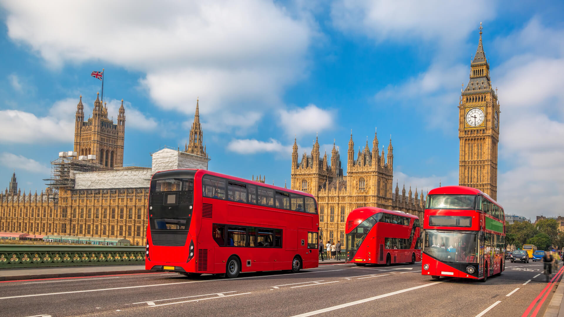 Image of Car, Vehicle, Housing, Bus, Person, Clock Tower, Tower, House, 