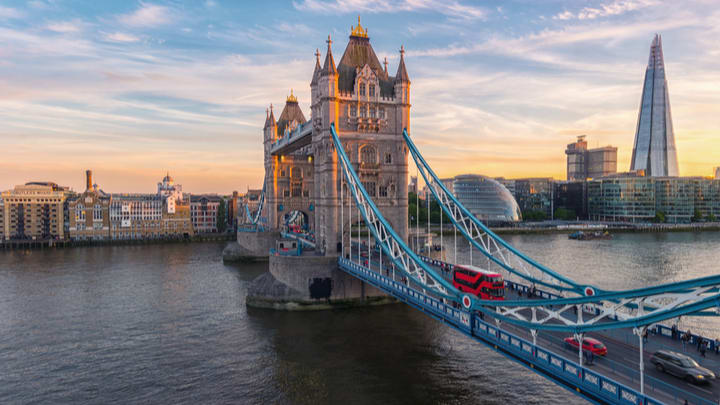 Image of City, Metropolis, Urban, Cityscape, Car, Boat, Person, Bridge, 