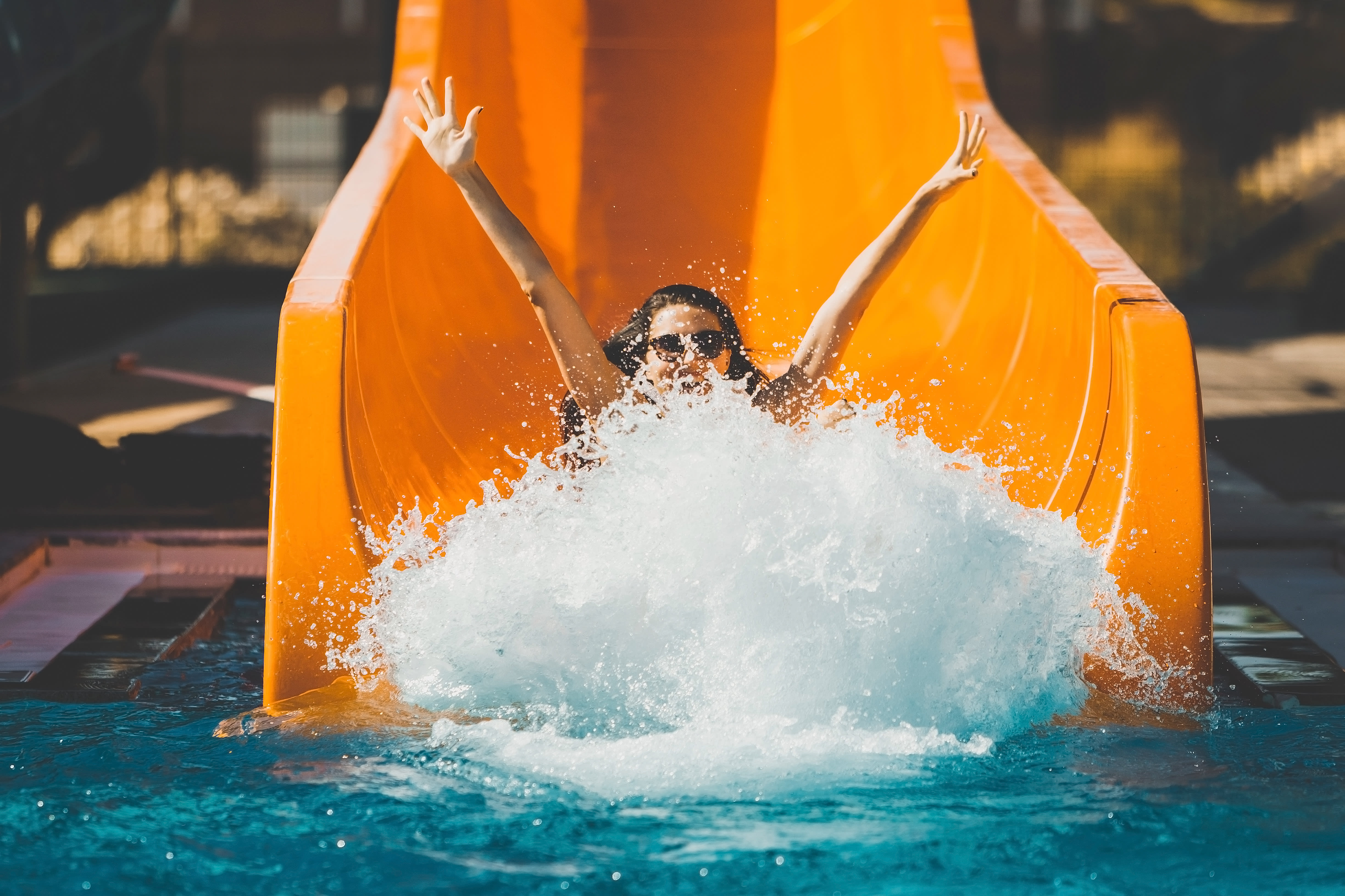 Image of Person, Sliding, Bathing, Adult, Female, Woman, 