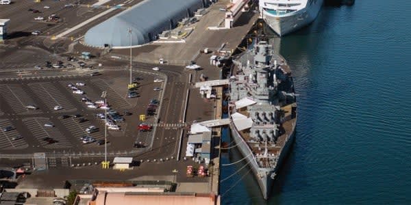 Image of Water, Waterfront, Road, Boat, Vehicle, Harbor, Pier, Outdoors, Yacht, 