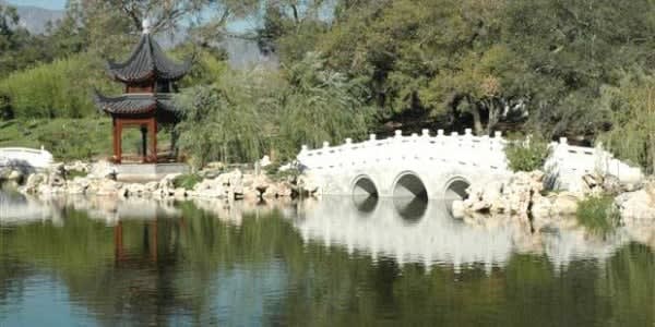 Image of Nature, Outdoors, Pond, Water, Scenery, Grass, Park, Pagoda, Prayer, Shrine, Temple, 