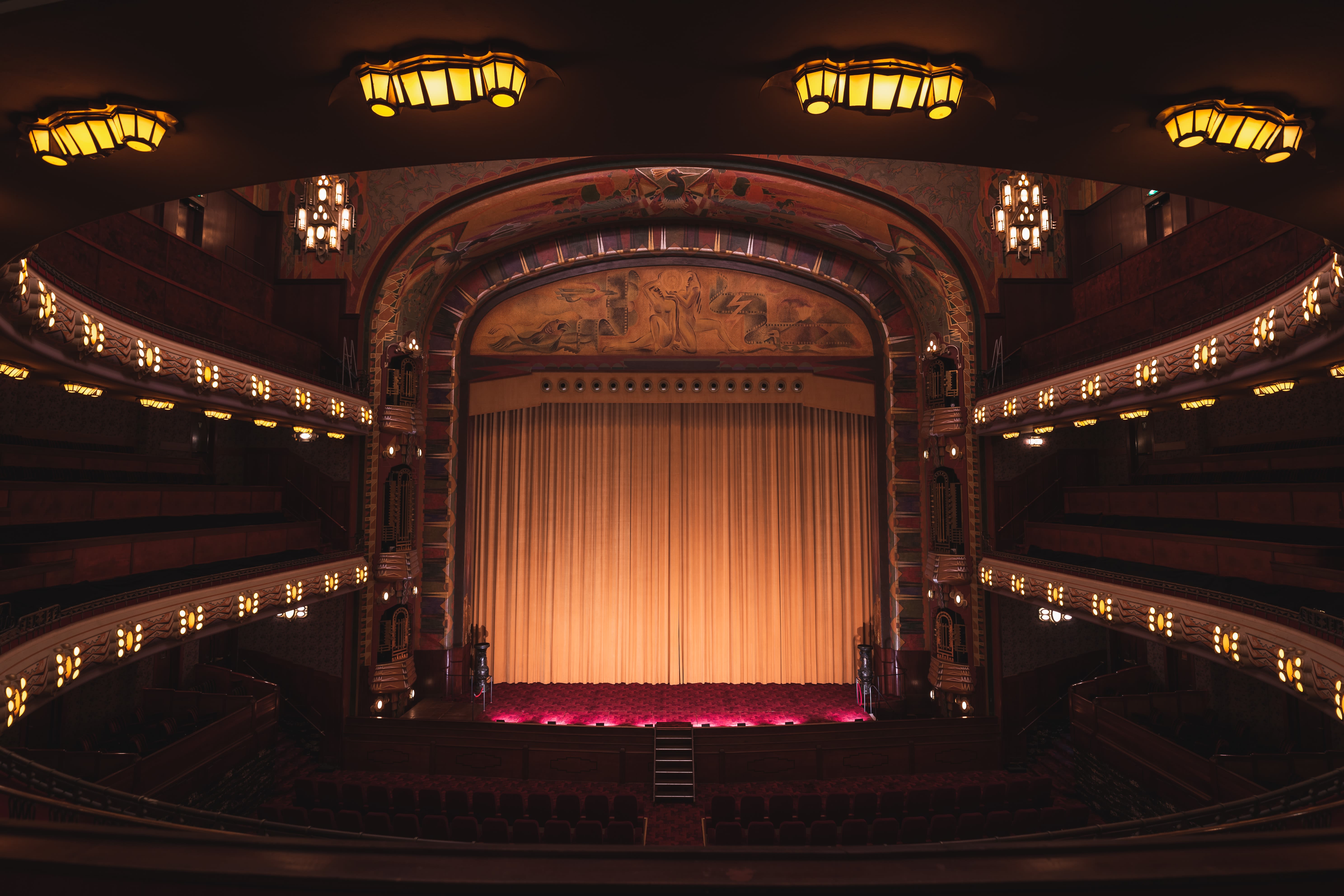 Image of Indoors, Theater, Stage, Lamp, Auditorium, Hall, Lighting, 