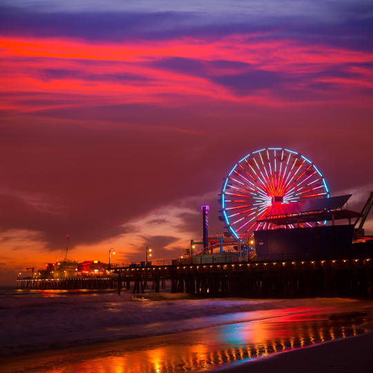 Image of Water, Waterfront, Pier, Machine, Wheel, Amusement Park, Ferris Wheel, Fun,