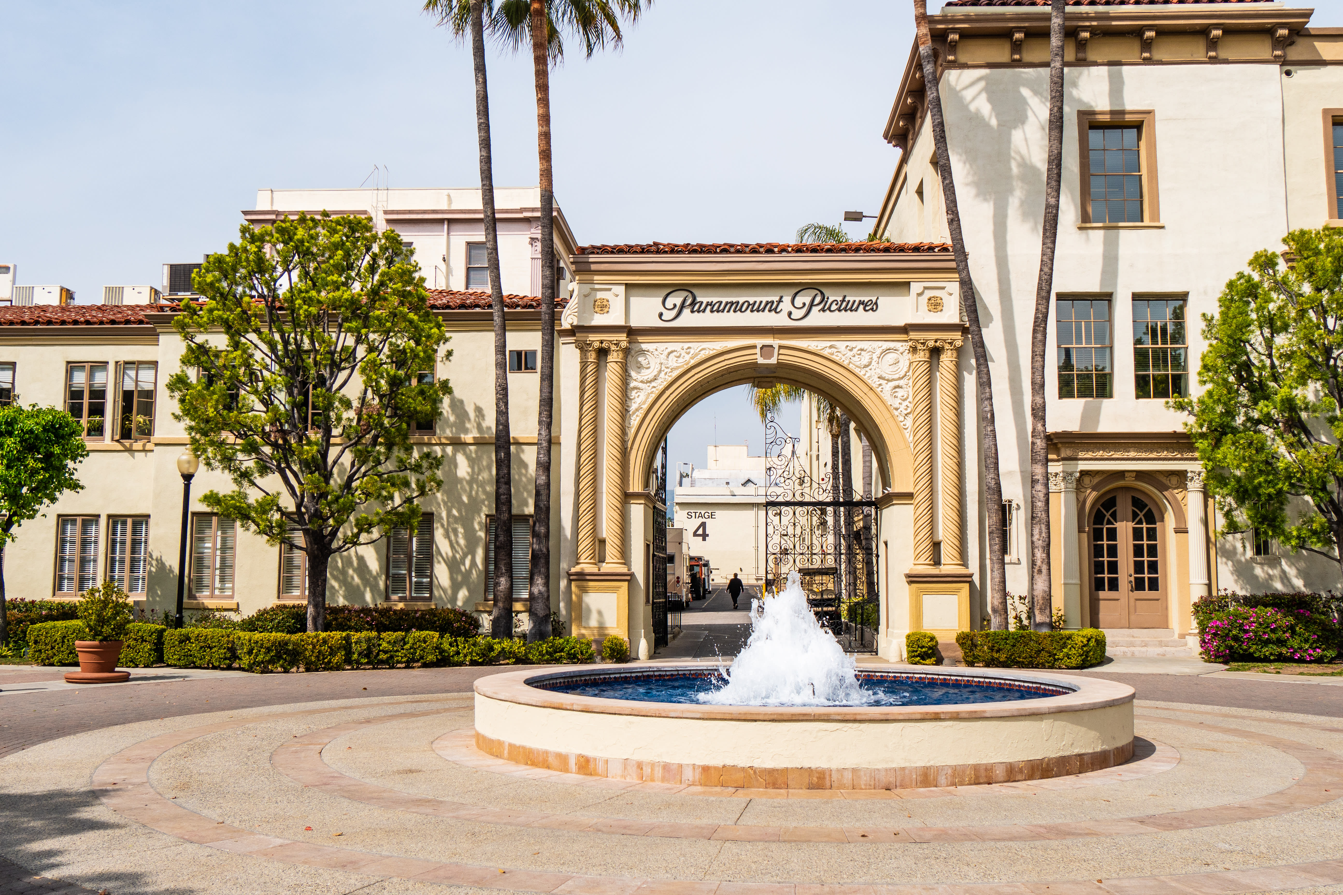 Image of Fountain, Water, Arch, City, Gothic Arch, Urban, Plant, Person, 