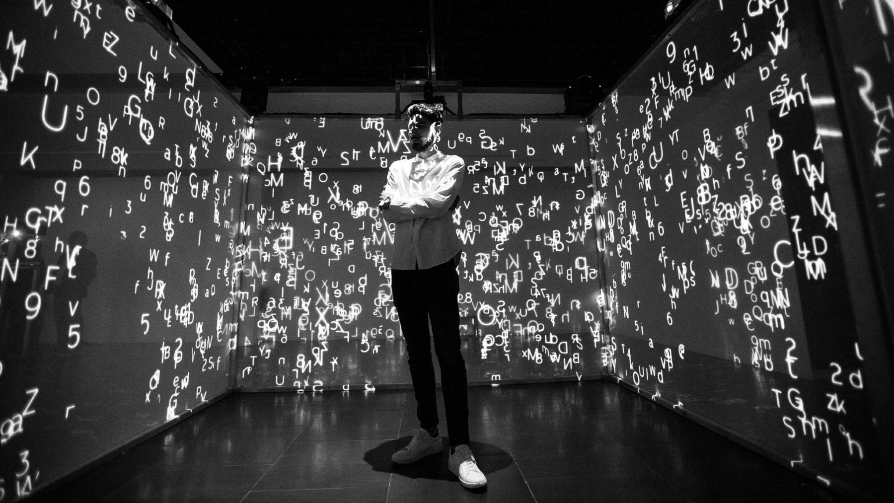 Image of Photography, Lighting, Face, Head, Person, Portrait, Adult, Male, Man, Blackboard, 