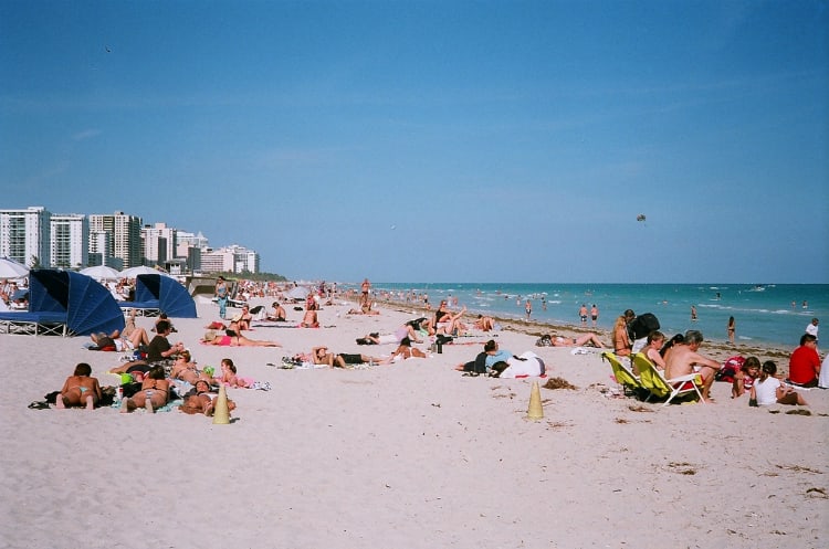 Image of Beach, Coast, Nature, Outdoors, Sea, Shoreline, Water, Person, Chair, 