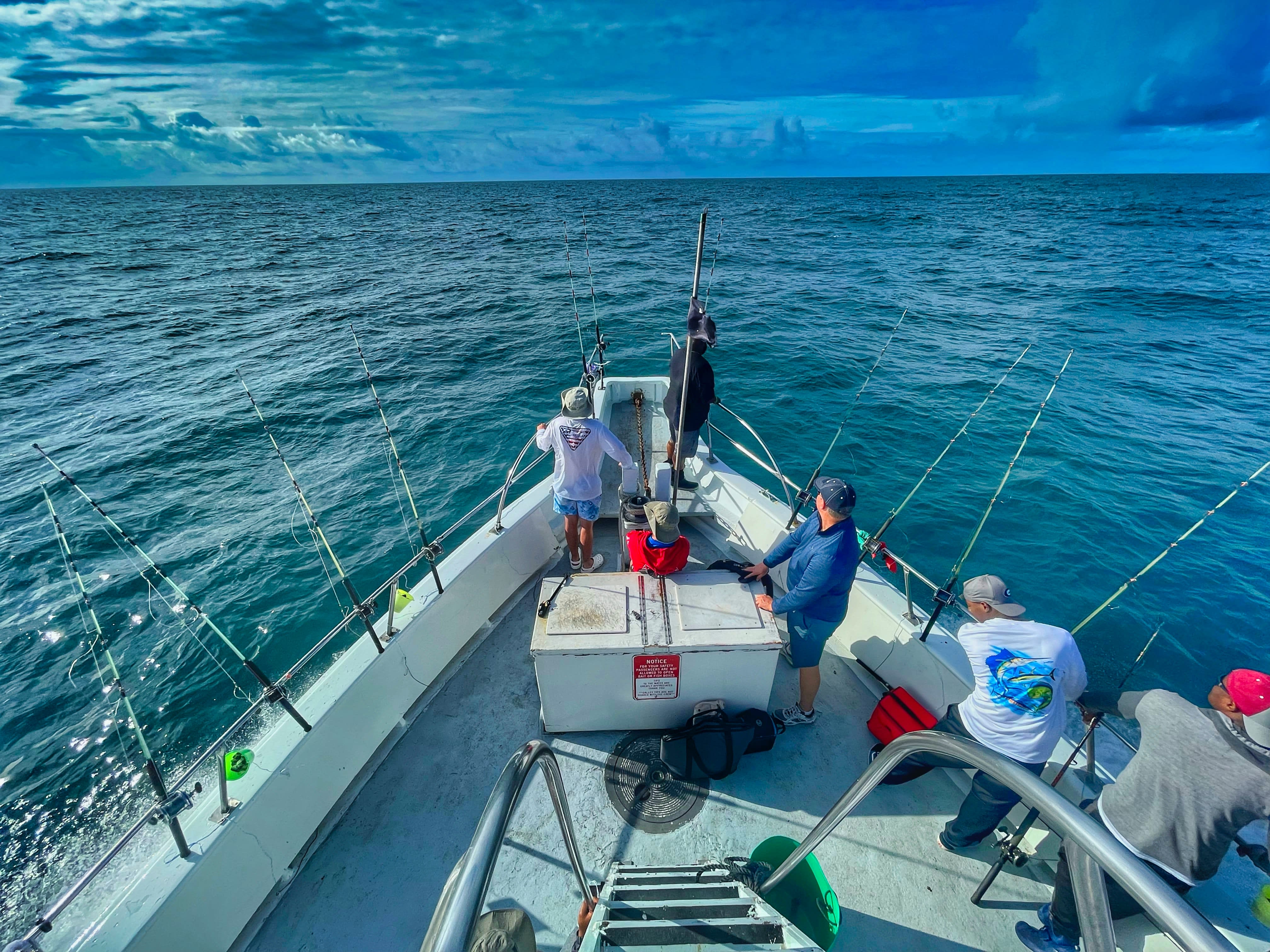 Image of Nature, Outdoors, Sky, Horizon, Fishing, Water, Boat, Vehicle, Person, Adult, Male, Man, Handbag, Hat, Shoe, Box, 