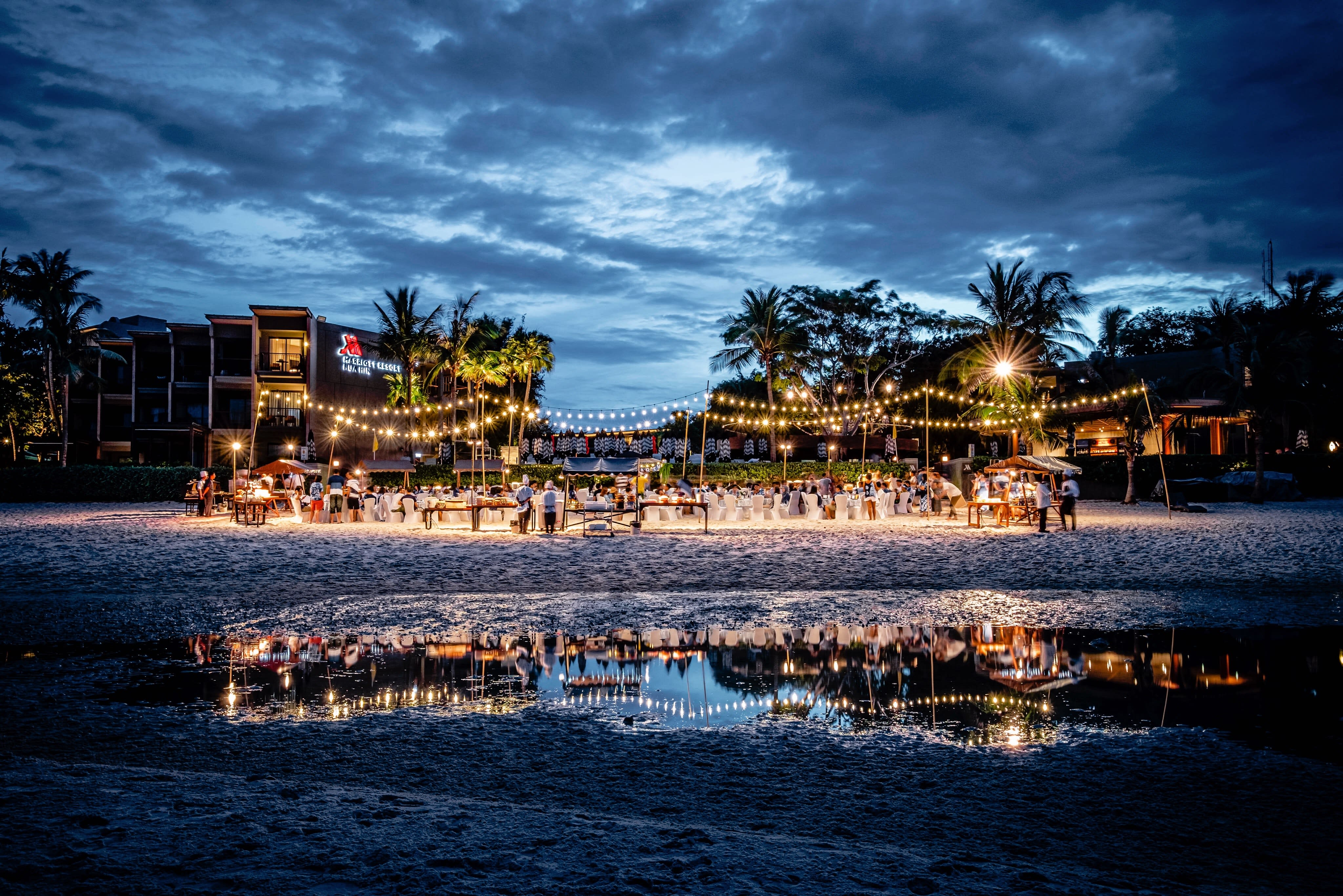 Image of Summer, Palm Tree, Tree, Hotel, Water, Waterfront, Resort, Beach, Coast, Nature, Outdoors, Sea, Shoreline, Urban, City, Person, Scenery, 