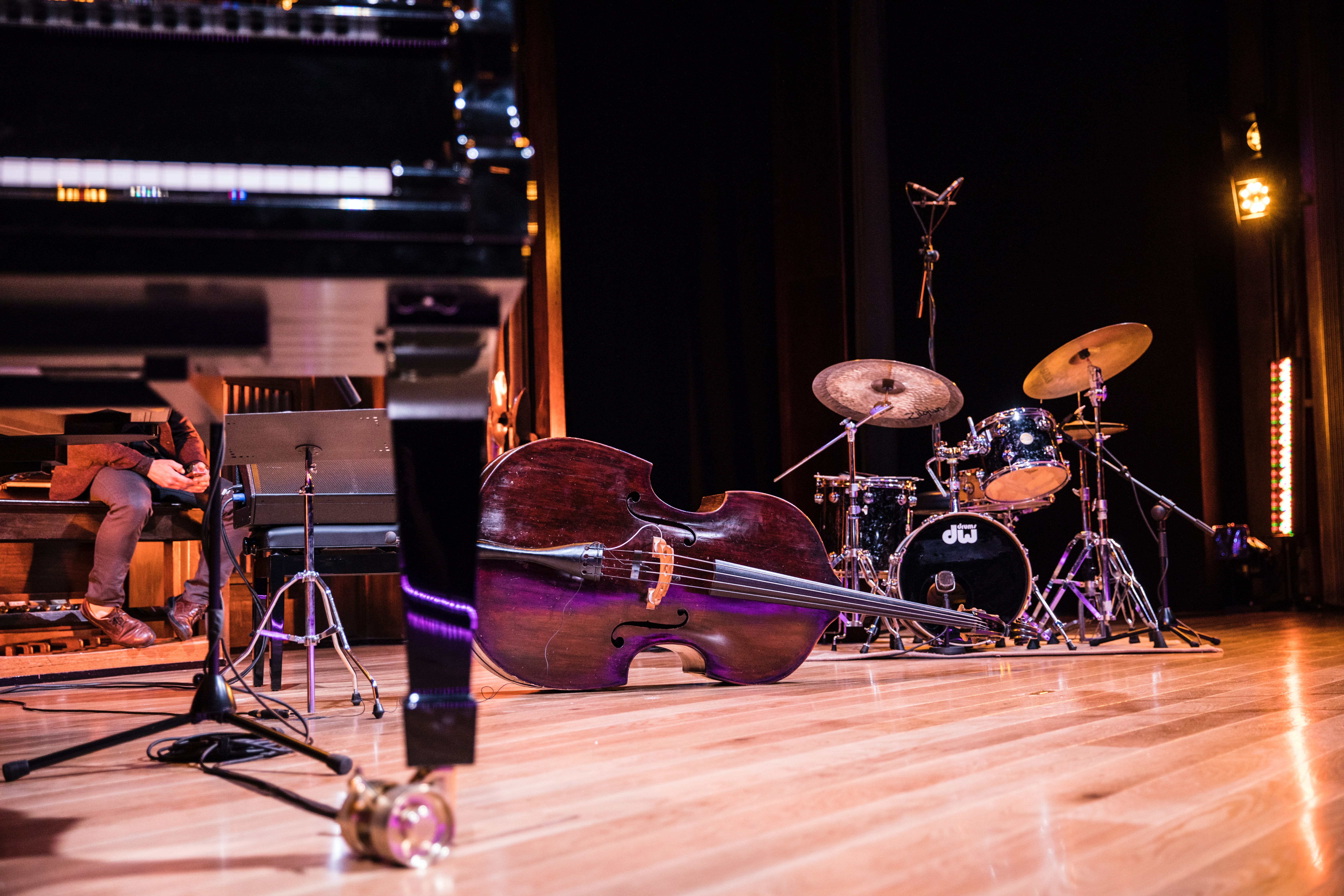 Image of Shoe, Stage, Concert, Crowd, Person, Adult, Male, Man, Floor, Microphone, Performer, Solo Performance, Flooring, Wood,