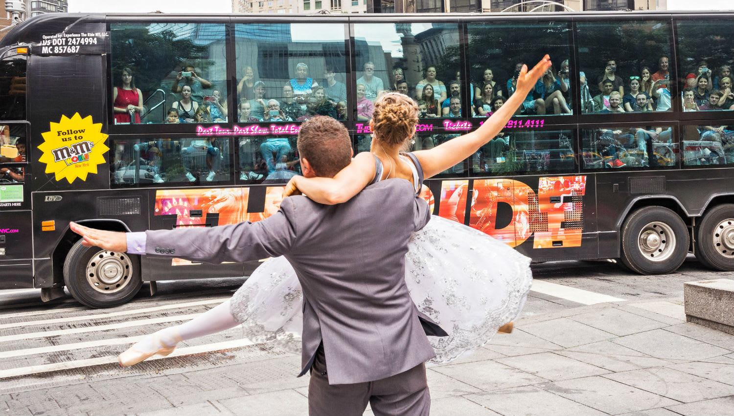 Image of Adult, Female, Person, Woman, Dancing, Bus, Vehicle, 