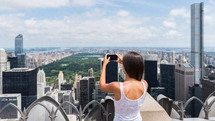 Image of Photography, City, Building, Cityscape, Urban, Face, Head, Person, Selfie, Adult, Female, Woman,