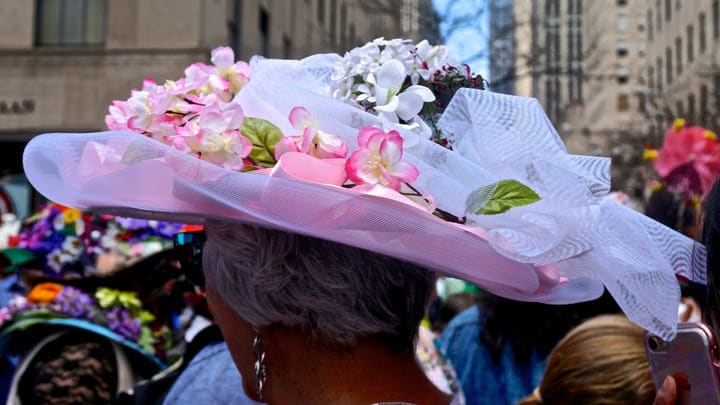 Image of Flower, Flower Arrangement, Flower Bouquet, Hat, Mobile Phone, Adult, Female, Person, Woman, Lady, 