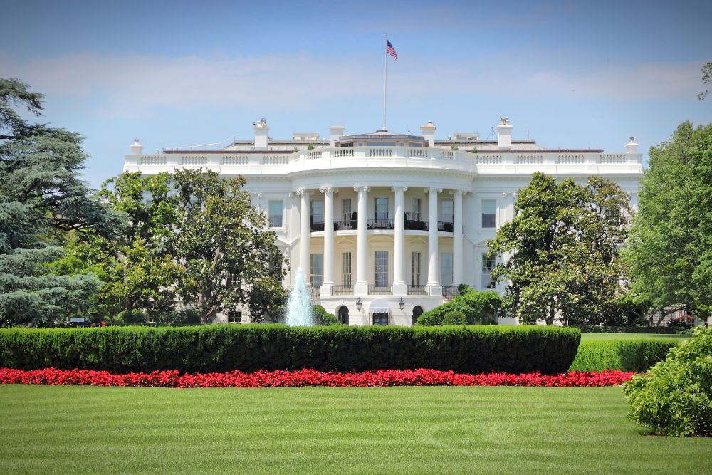 Image of Building, Flag, Landmark, The White House, 