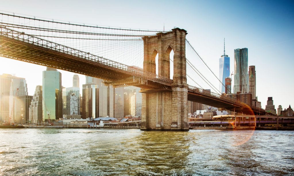 Image of Bridge, Brooklyn Bridge, Landmark, 