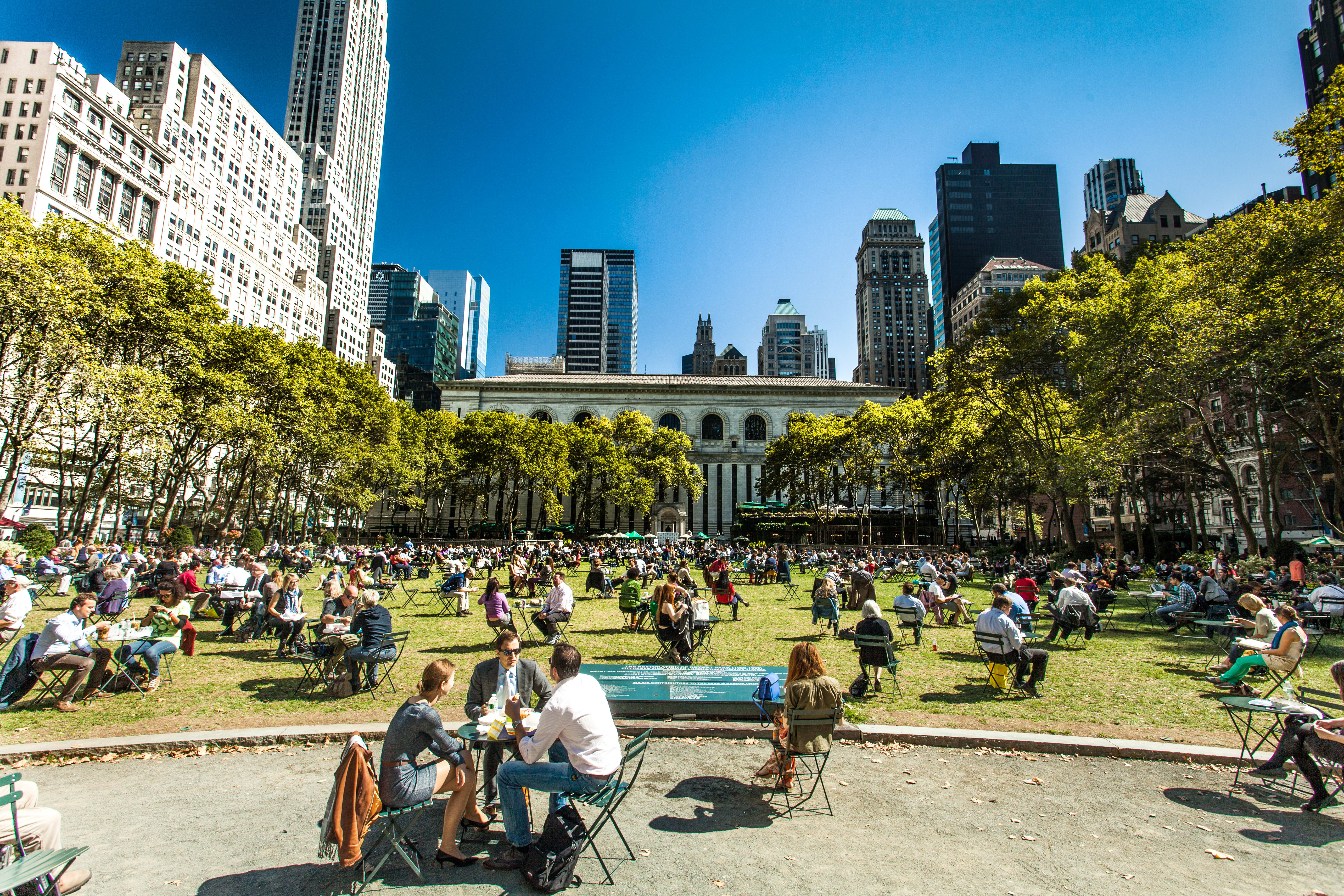 Image of Urban, City, Grass, Adult, Male, Man, Person, Chair, Furniture, Cityscape, Nature, Outdoors, Park, College, People, 