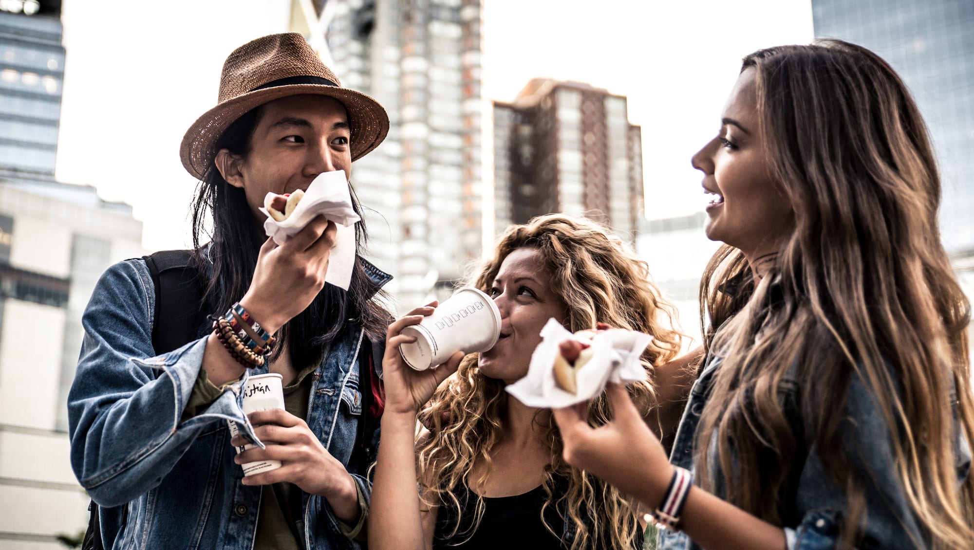 Image of Cup, Disposable Cup, Adult, Female, Person, Woman, Face, Head, Girl, Teen, Eating, Food, 