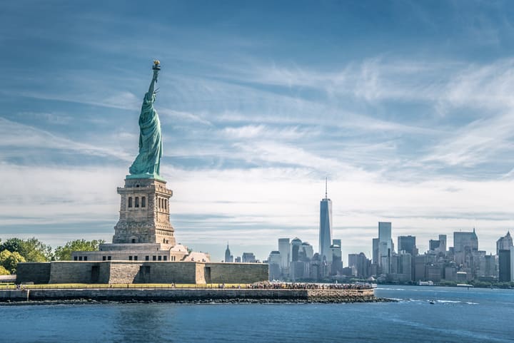 Image of Art, City, Person, Metropolis, Urban, Sculpture, Statue, Landmark, Statue of Liberty, 