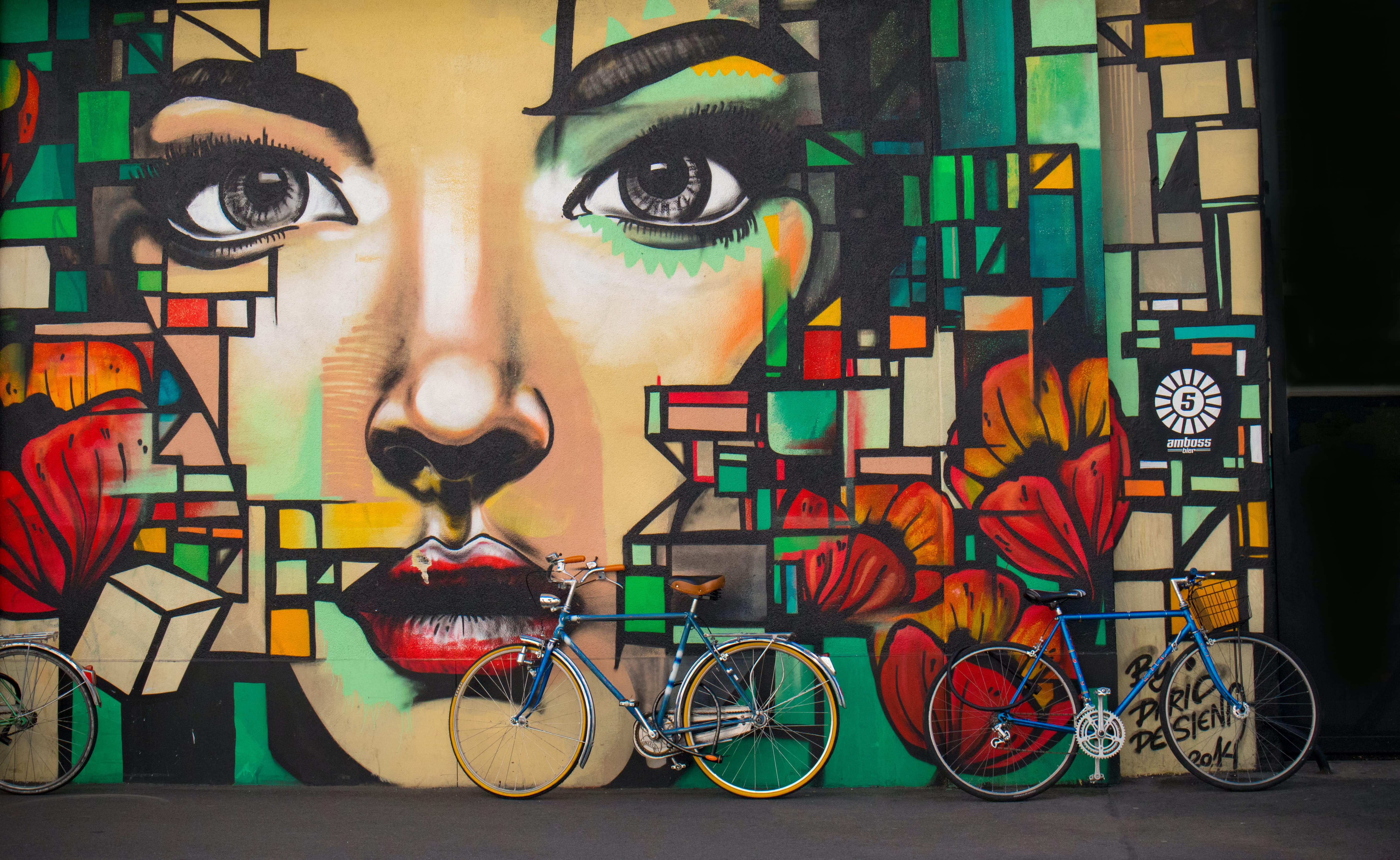 Image of Art, Painting, Bicycle, Vehicle, Mural, 