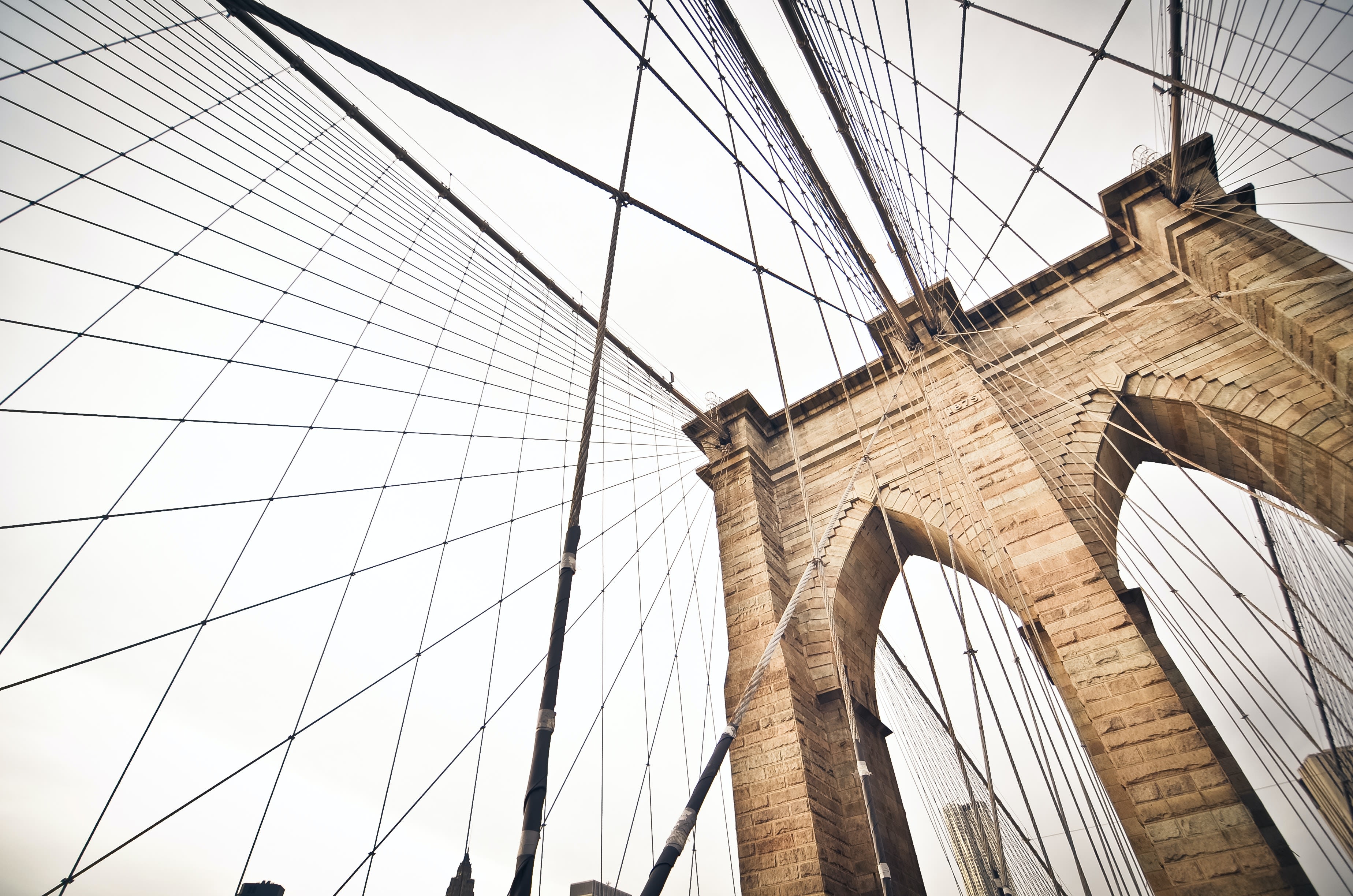 Image of Bridge, Brooklyn Bridge, Landmark, 