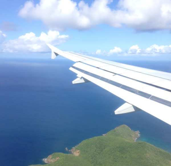 Image of Land, Nature, Outdoors, Sea, Water, Sky, Aircraft, Airplane, Vehicle, 