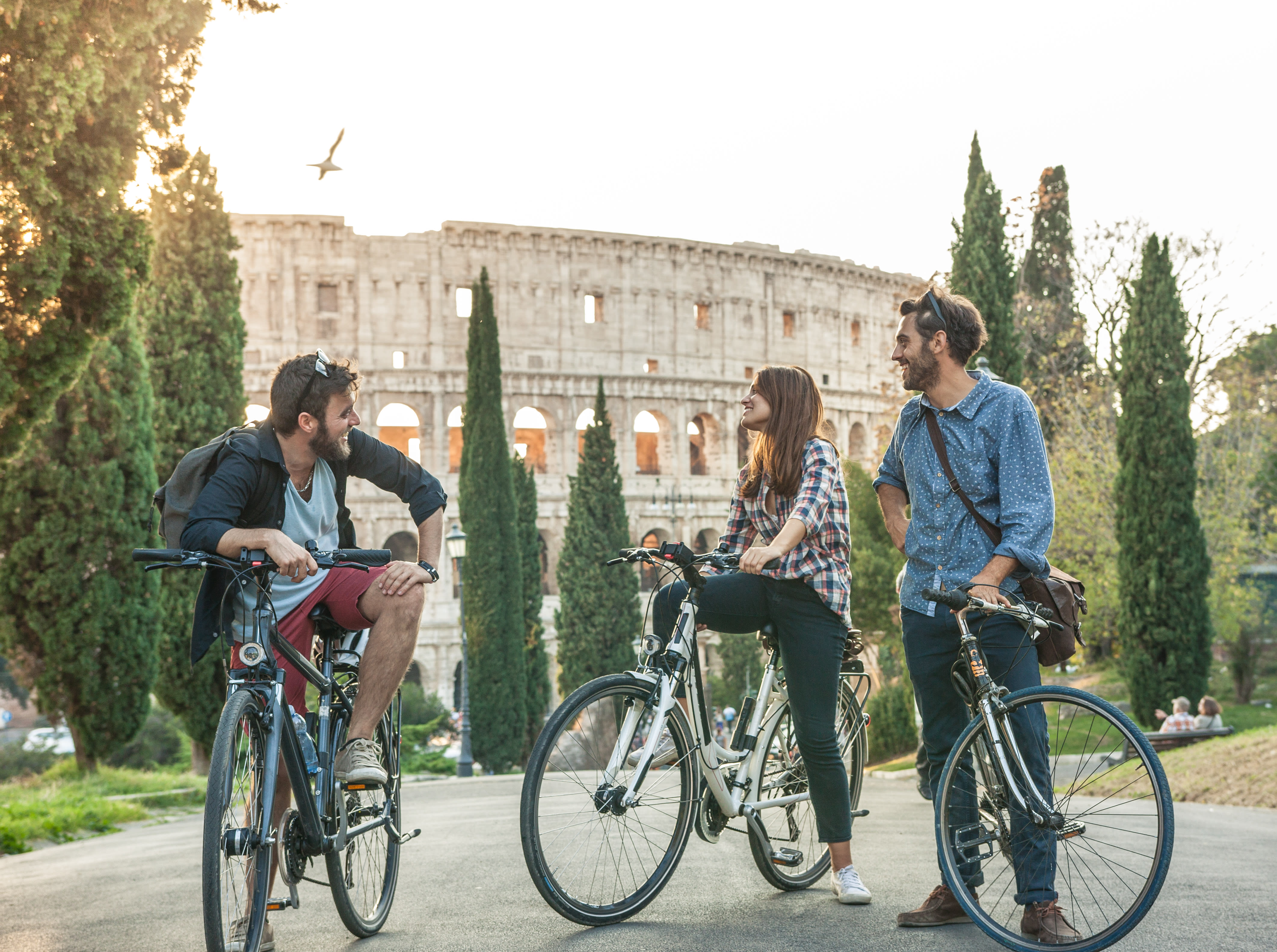 Image of Bicycle, Vehicle, Boy, Male, Person, Teen, Adult, Man, Female, Girl, Bag, Handbag, Wheel, People, 