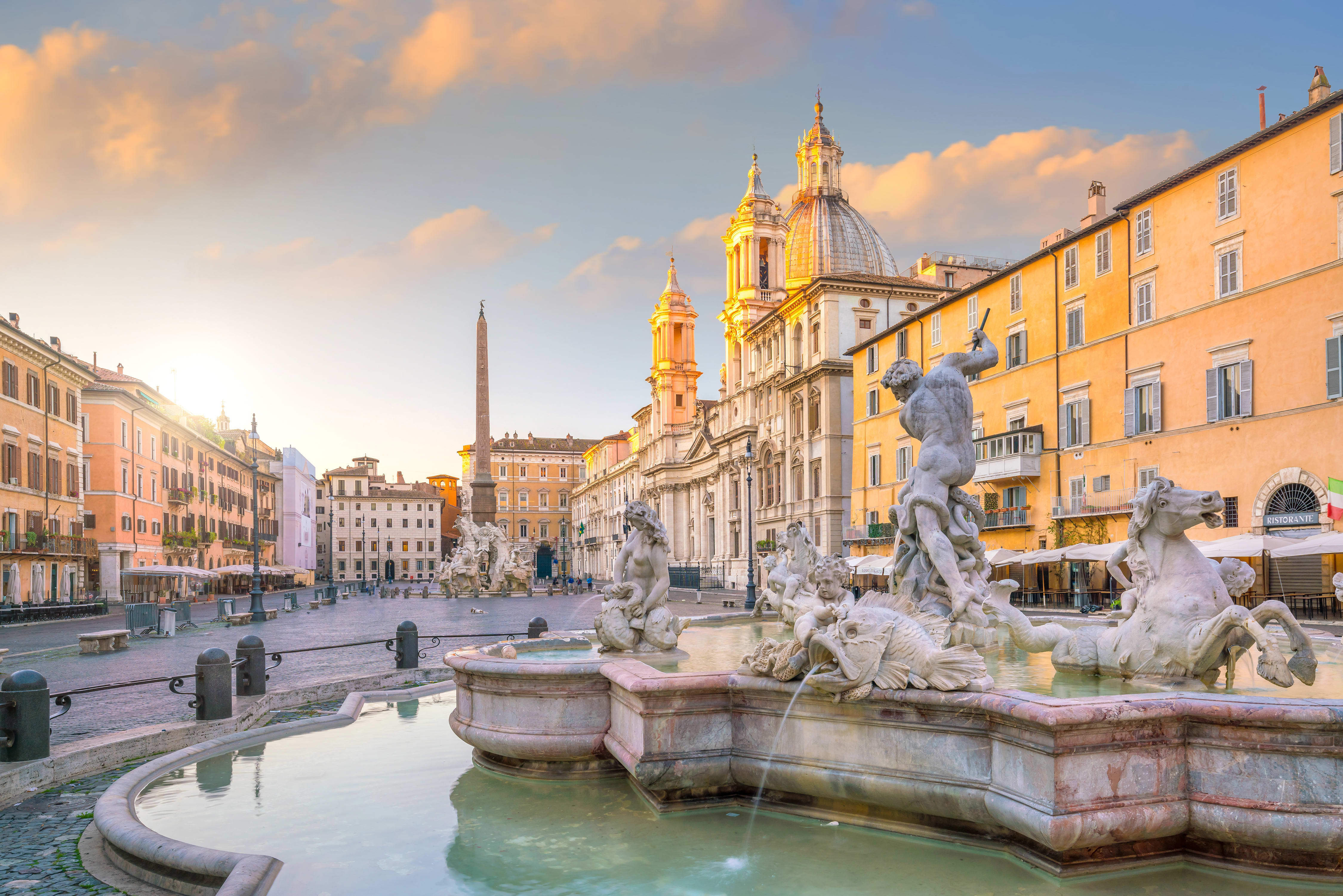 Image of City, Urban, Water, Fountain, Metropolis, Person, Bench, Downtown, 