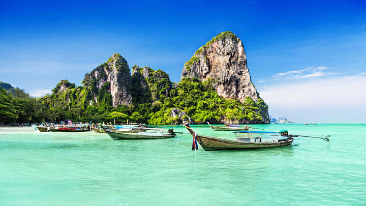 Image of Landscape, Nature, Outdoors, Scenery, Panoramic, Sea, Water, Land, Boat, Vehicle, Horizon, Sky, Coast, Shoreline,