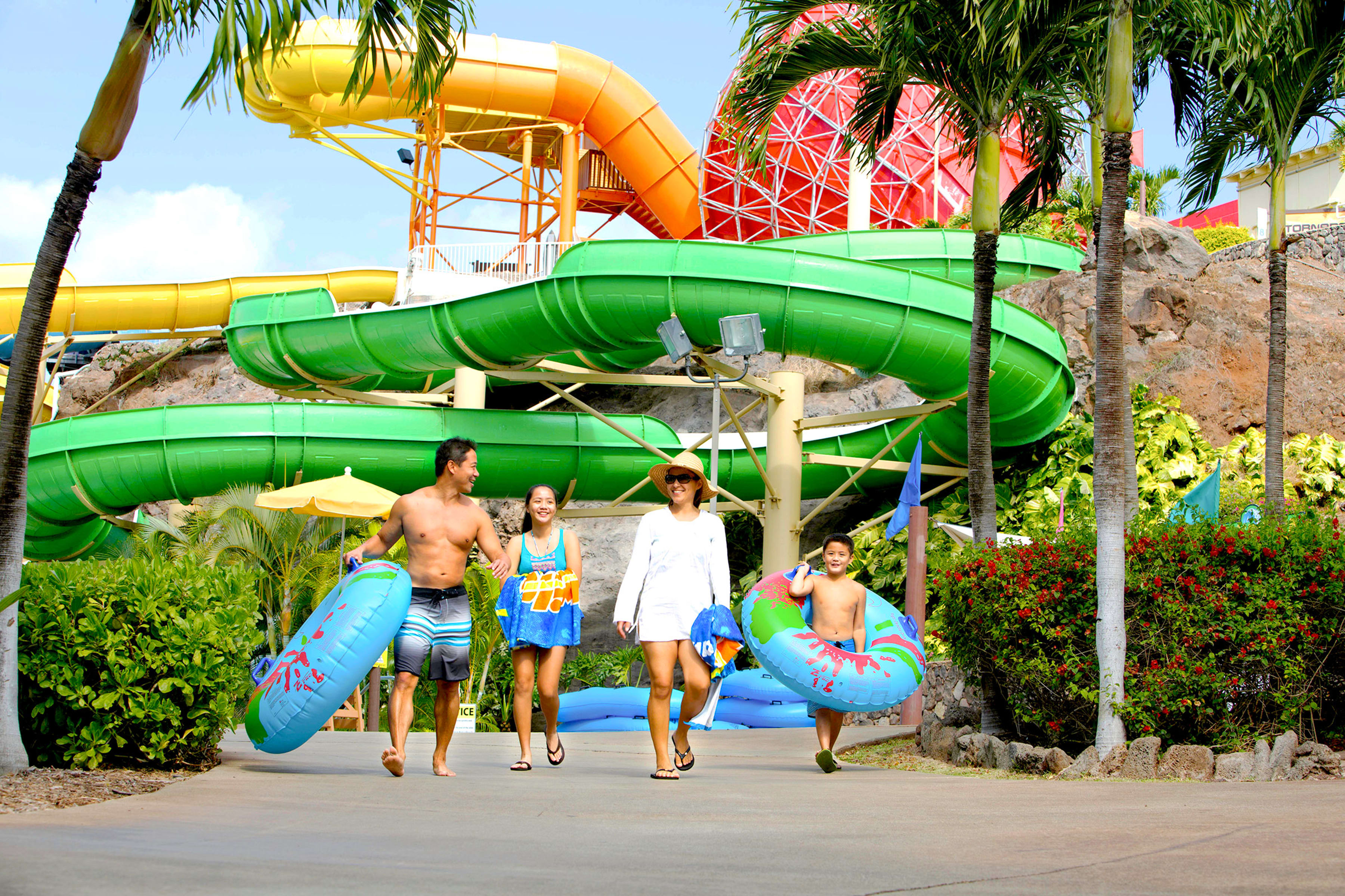 Image of Amusement Park, Water, Water Park, Person, Summer, Adult, Male, Man, Shorts, 