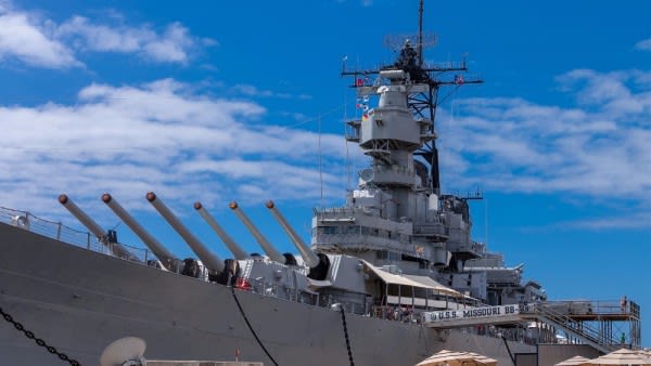 Image of Military, Ship, Vehicle, Battleship, Navy, Turret, 