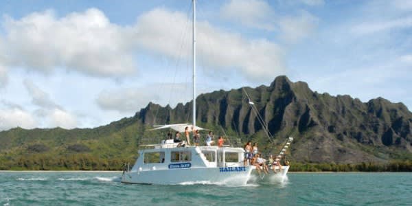 Image of Vehicle, Yacht, Boat, Sailboat, Water, Person, Outdoors, Nature, Sea, 