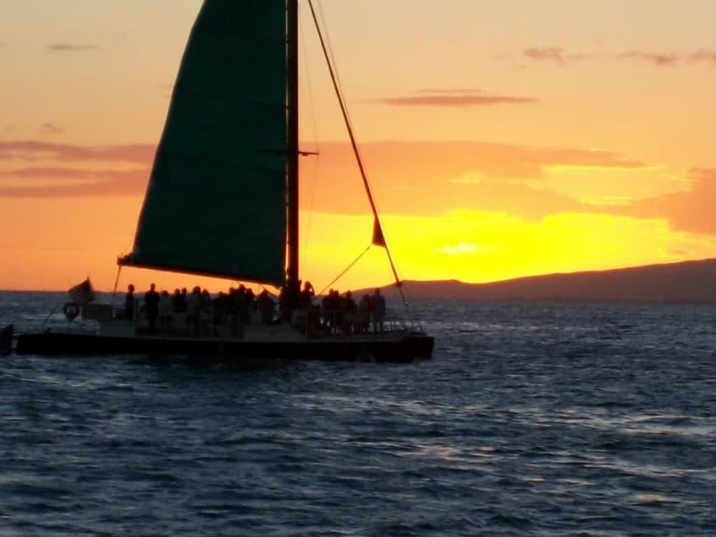 Image of Boat, Sailboat, Vehicle, Nature, Outdoors, Sky, Yacht, Watercraft, Sun, Sunset, Sea, Water, 