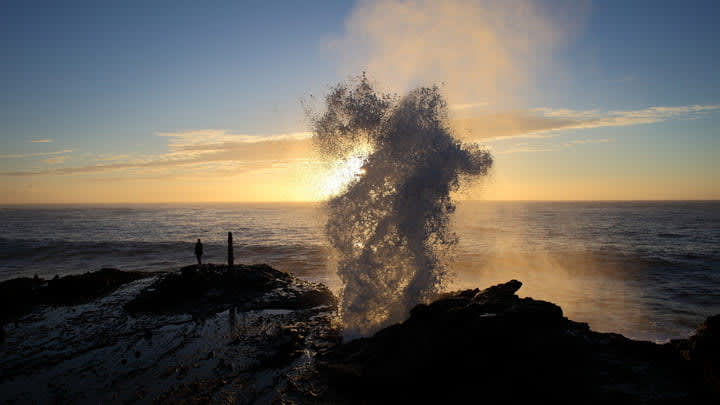 Image of Nature, Outdoors, Sky, Sea, Water, Scenery, Horizon, Sea Waves, Person, Landscape, 