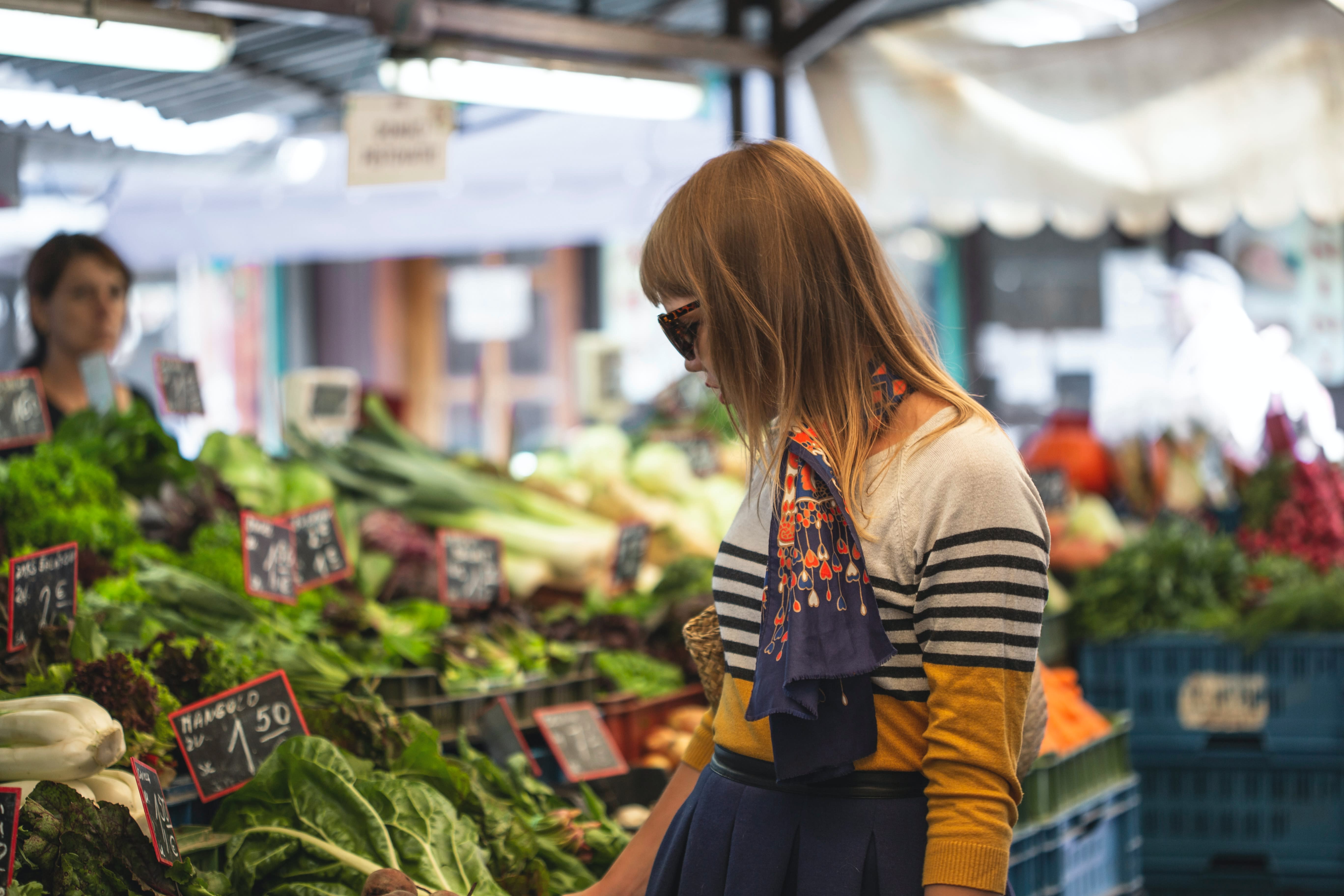 Image of Female, Girl, Person, Teen, Glasses, Adult, Woman, Market, 