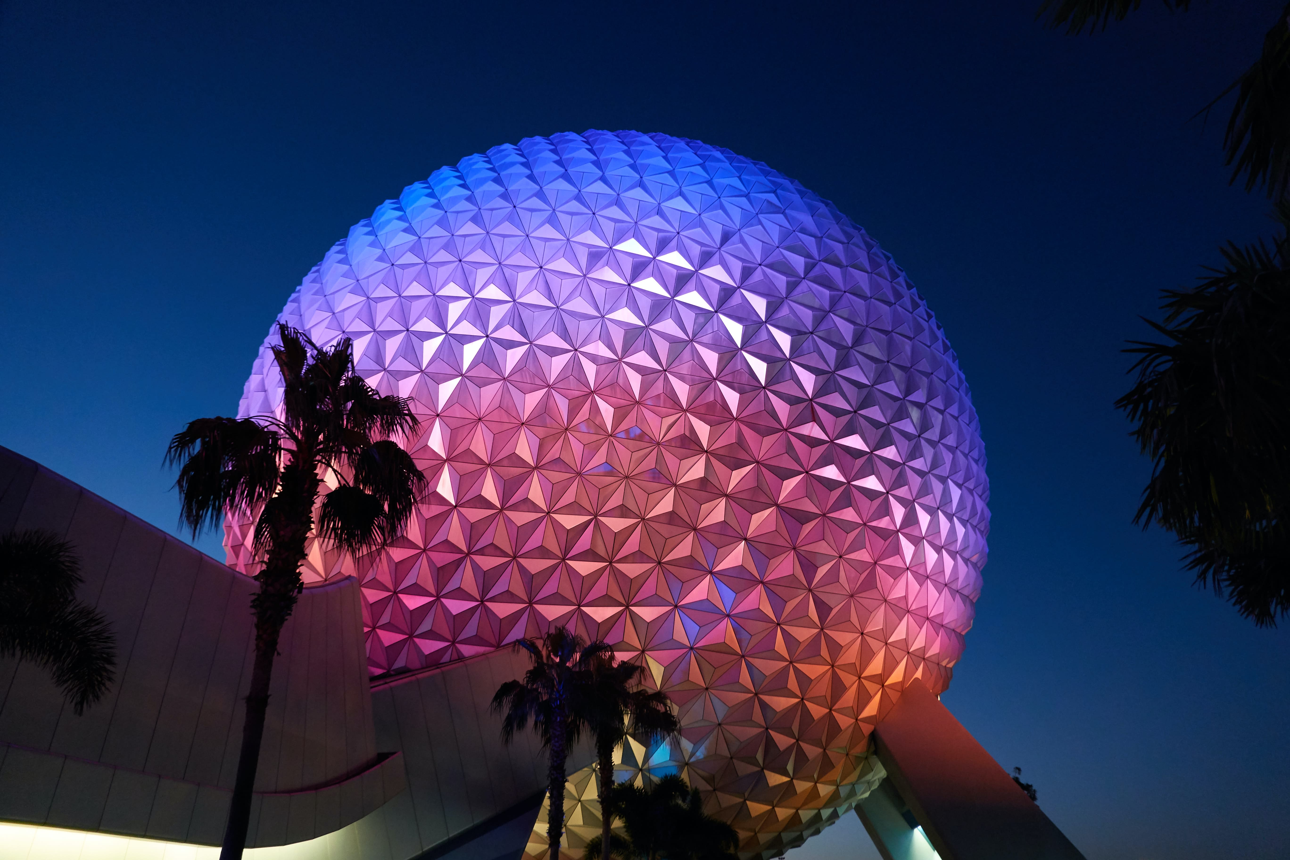 Image of Sphere, Lighting, Planetarium, Tree, City, Dome, Urban, Palm Tree, 