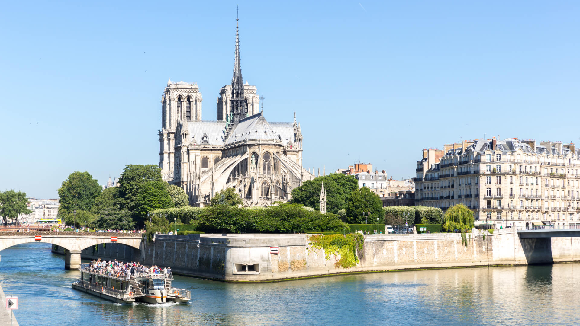Image of Boat, Water, Waterfront, Cathedral, Church,