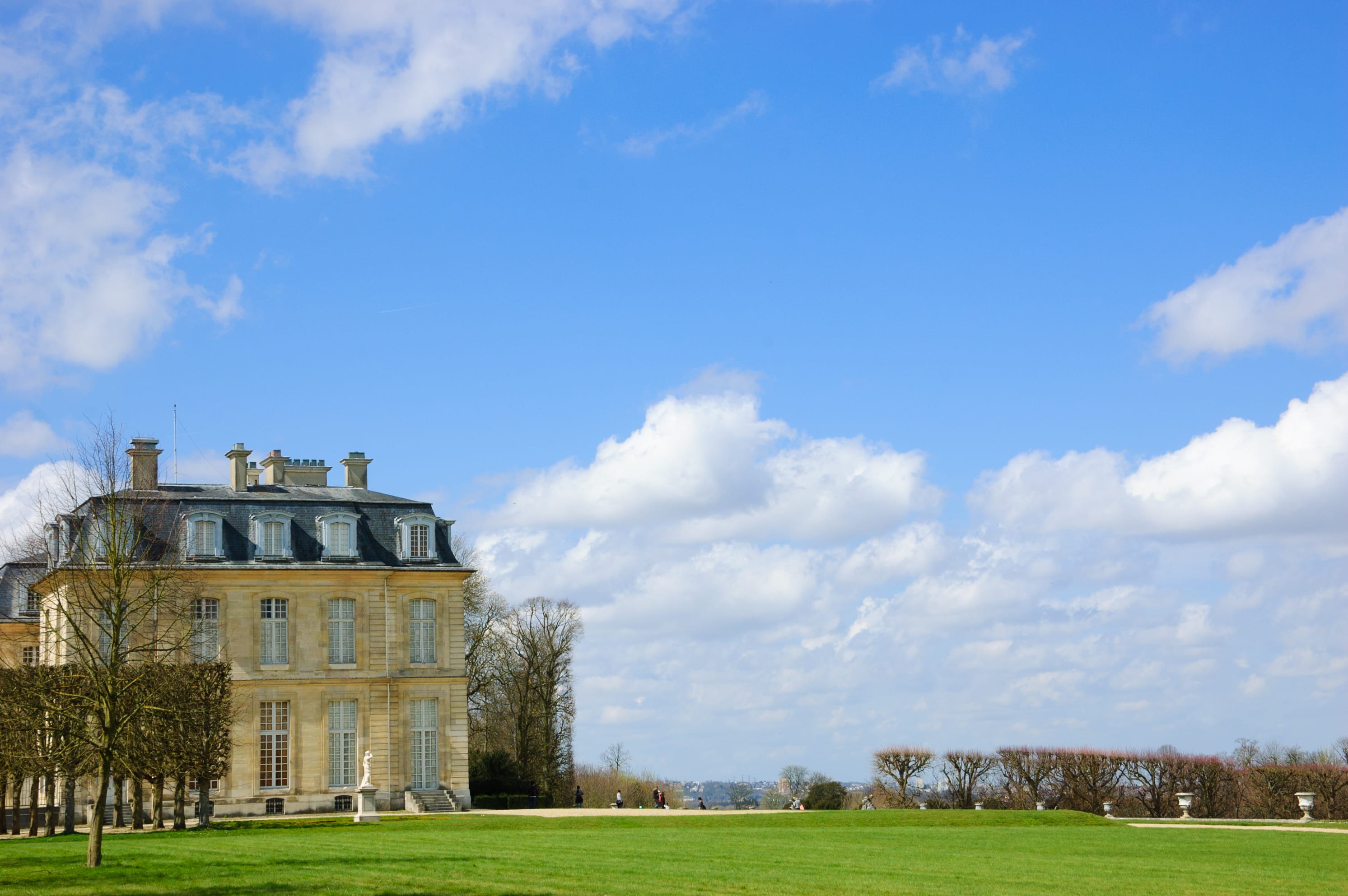 Image of Grass, Lawn, Building, Housing, House, Manor, 