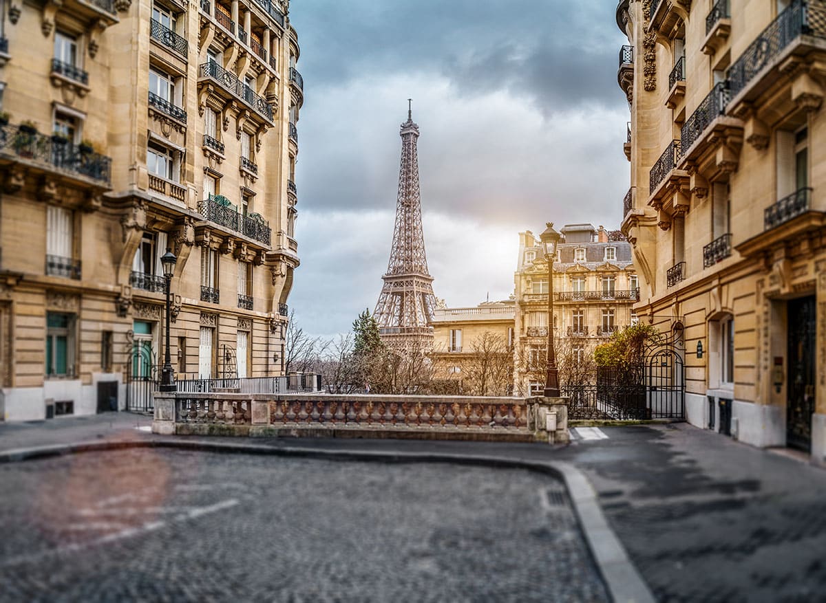 Image of City, Road, Street, Urban, Building, Cityscape, Eiffel Tower, Landmark, Tower, 