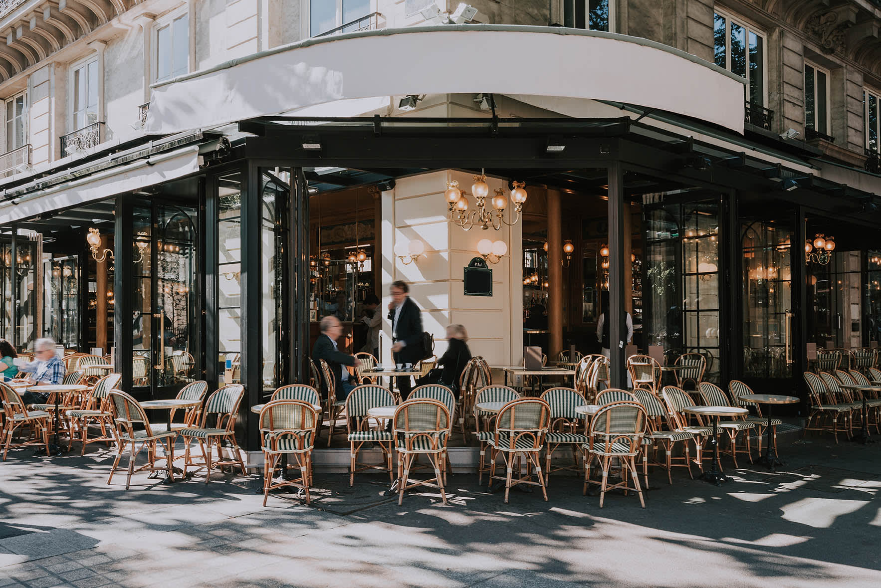 Image of Cafe, Indoors, Restaurant, Urban, Cafeteria, Chair, Furniture, City, Person, Dining Table, Table, 