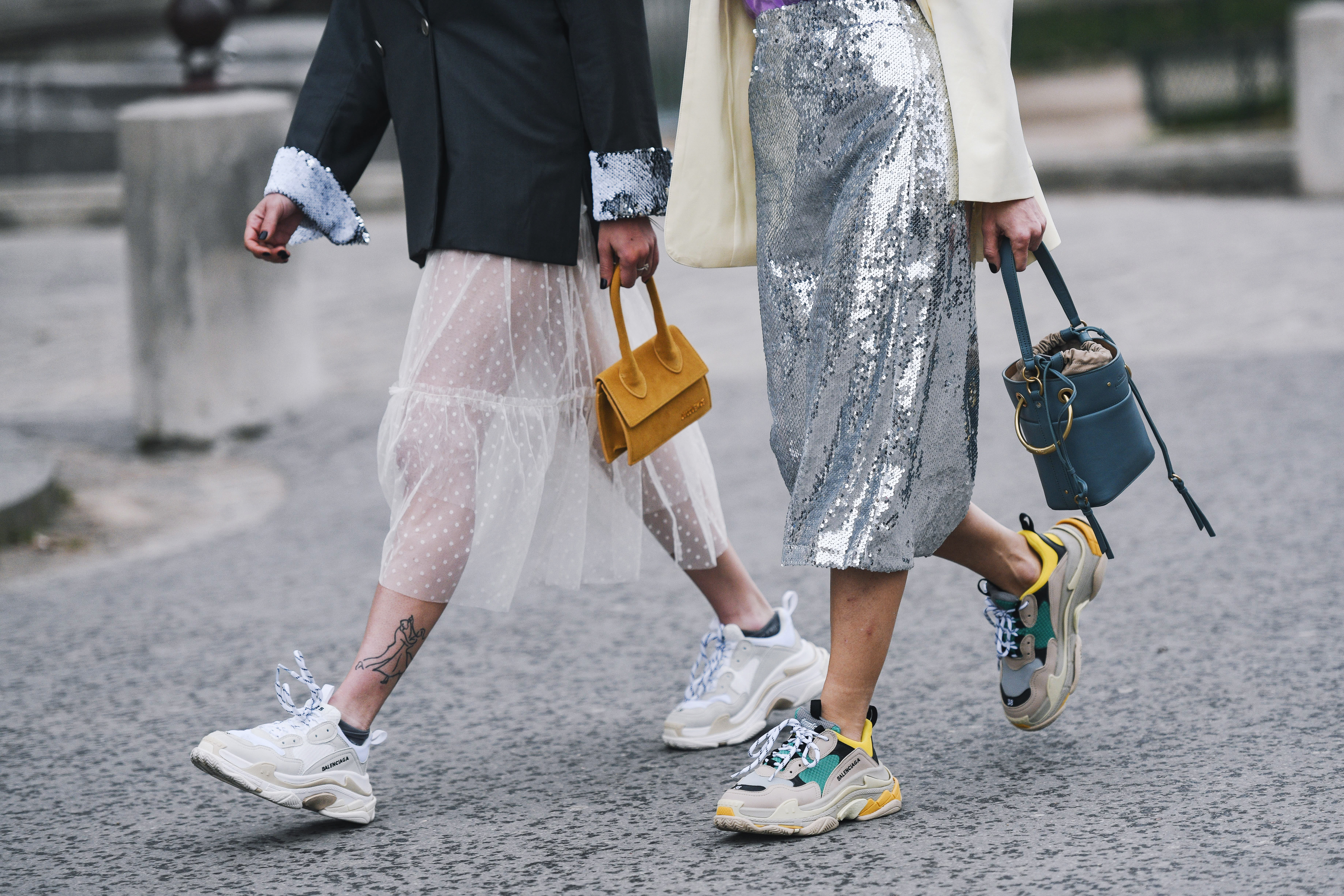 Image of Person, Walking, Shoe, Child, Female, Girl, Sneaker, Accessories, Bag, Handbag, Pedestrian, 