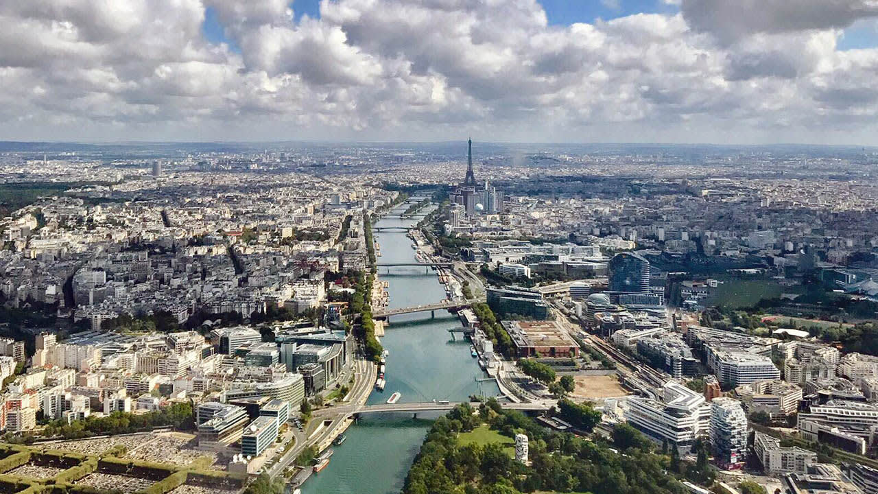 Image of Building, Cityscape, Urban, Outdoors, Nature, River, Water, Aerial View, 