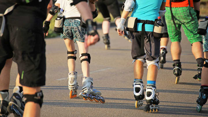 Image of Boy, Child, Male, Person, Shorts, Roller Skating, Skating, 