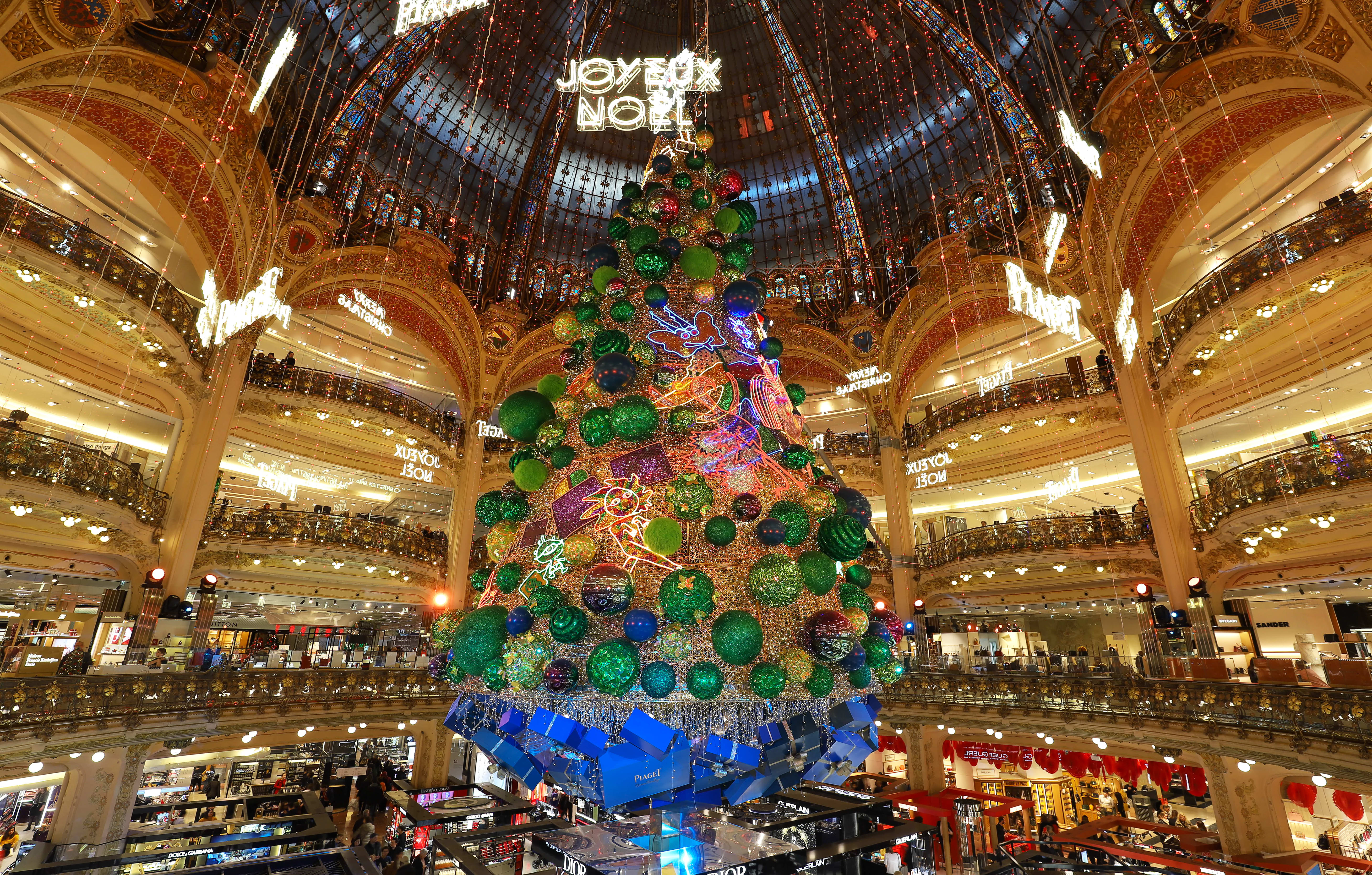 Image of Lighting, Shop, Shopping Mall, Christmas, Christmas Decorations, Festival, Person, Christmas Tree, 