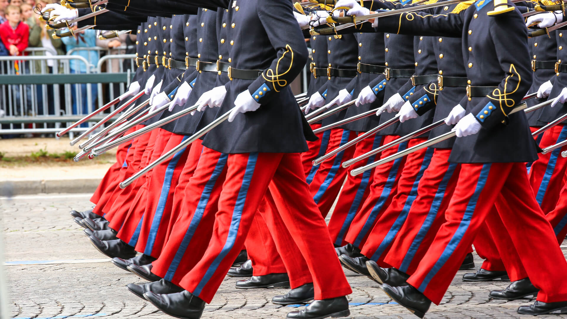 Image of People, Person, Marching, Adult, Female, Woman, Sword, Weapon, 