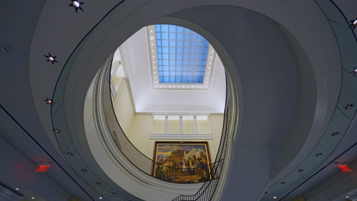 Image of Handrail, House, Housing, Staircase, Window, Skylight, 