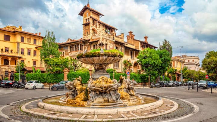 Image of City, Urban, Downtown, Fountain, Water,