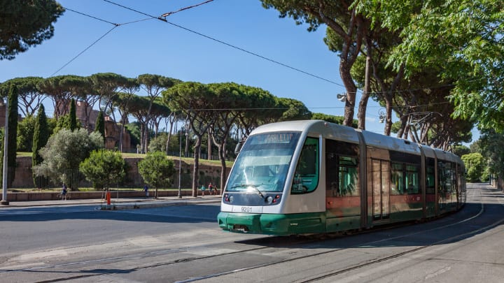 Image of Cable Car, Vehicle, Streetcar, Person, 